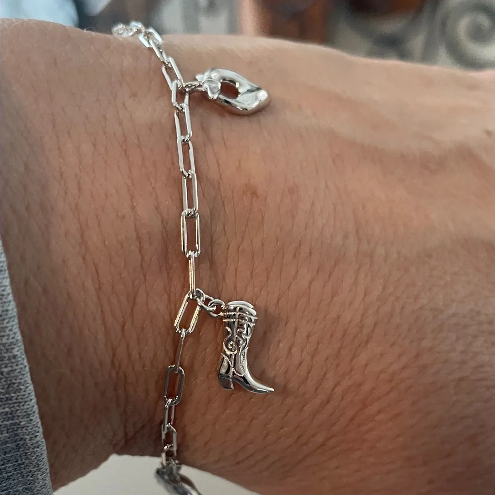 Milor Sterling Silver Western Charm Bracelet with 5 Charms